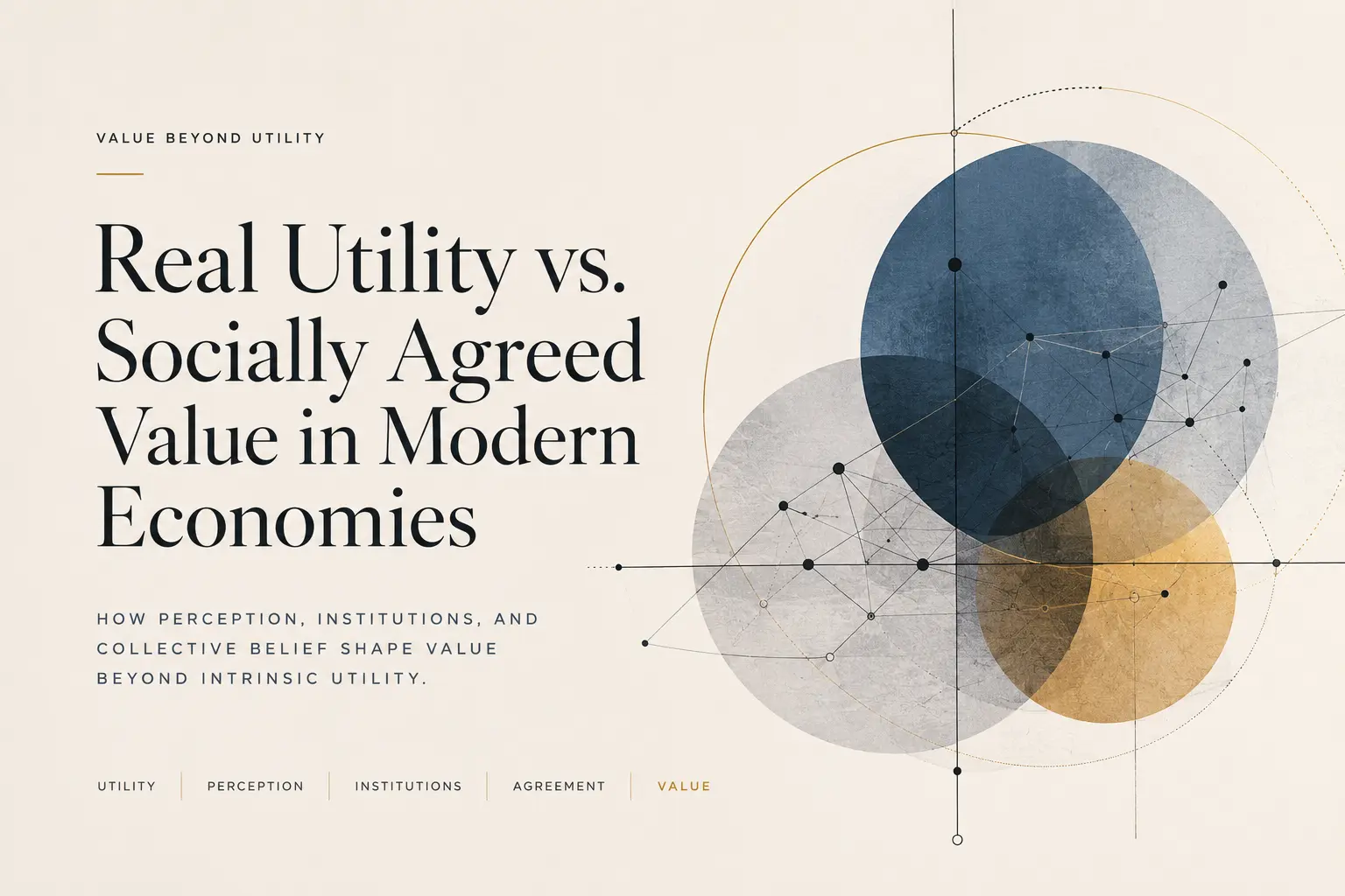 Real Utility vs Socially Agreed Value in Modern Economies